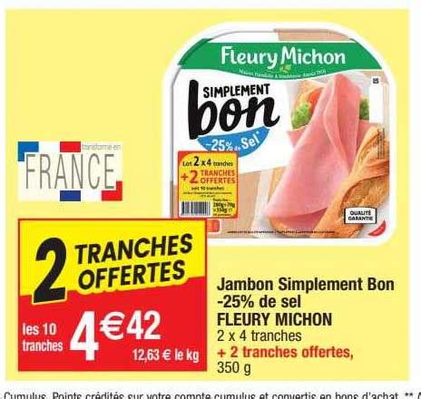 Promo Jambon Simplement Bon De Sel Fleury Michon Chez Migros