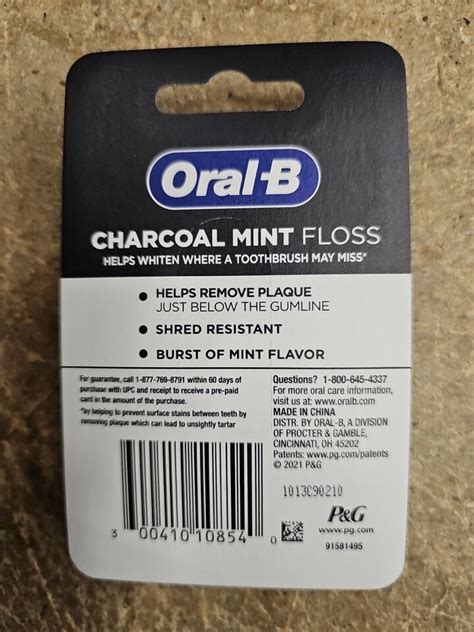 Oral B Charcoal Mint Dental Floss 546 Yd Each Pack Of 6 Brand New Ebay