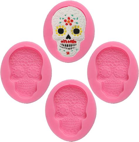 Amazon Palksky D Skeleton Skull Silicone Fondant Mold Clay Mold