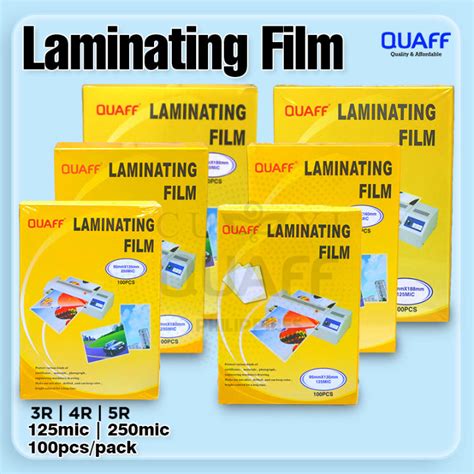 Quaff R R R Size Laminating Film Micron Hot Lamination