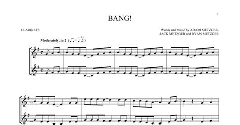 Bang Clarinet Duet Print Sheet Music Now