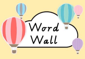 Editable Hot Air Balloon Themed Word Wall By Mrs Batty Tpt