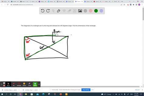 SOLVED The Diagonals Of A Rectangle Are 8 Units Long And Intersect At