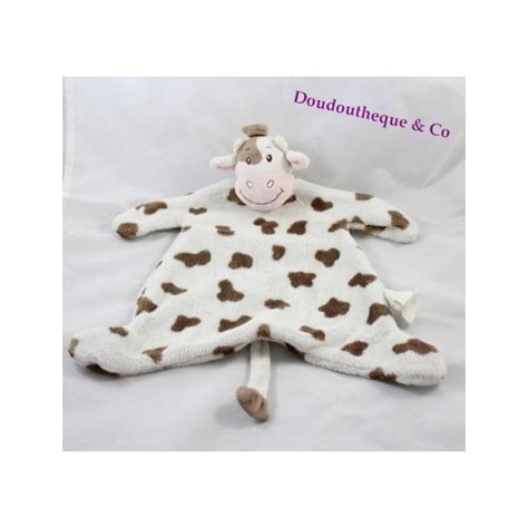 Doudou Plat Vache Kimbaloo Brioche La Halle Blanc T Ches Marron