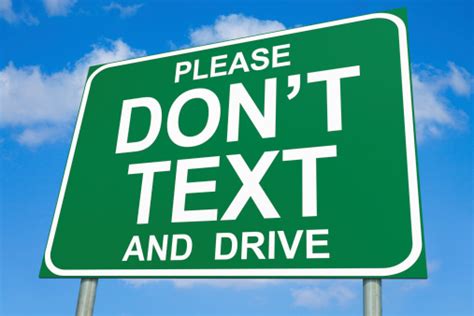 Please Dont Text And Drive Highway Sign Stock Photo Download Image