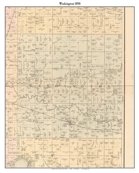 Washington 1898 Old Town Map With Homeowner Names Indiana Ober Etsy