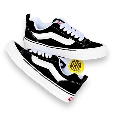 Jual Vans Knu Skool Black White Original 100 Resmi Pt Navya Shopee