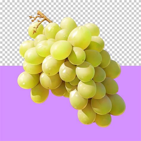 Um Cacho De Suculentas Uvas Brancas Isolou O Fundo Transparente Do