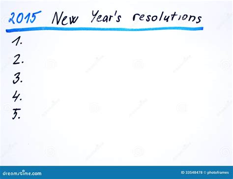 2015 New Year´s Resolutions Royalty Free Stock Photos - Image: 33548478