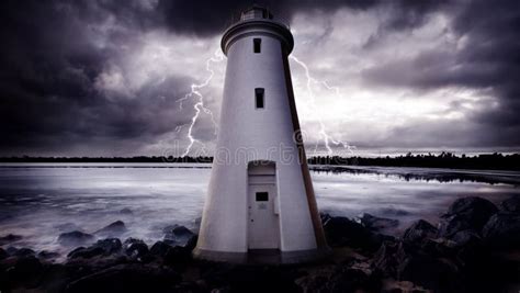 Lighthouse Storm stock photo. Image of clouds, mental - 16125322