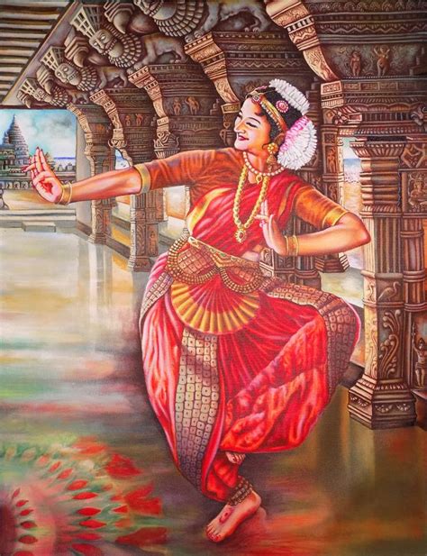 Bharatanatyam Indian Classical Dance Dancer Painting Dance Paintings Indian Paintings