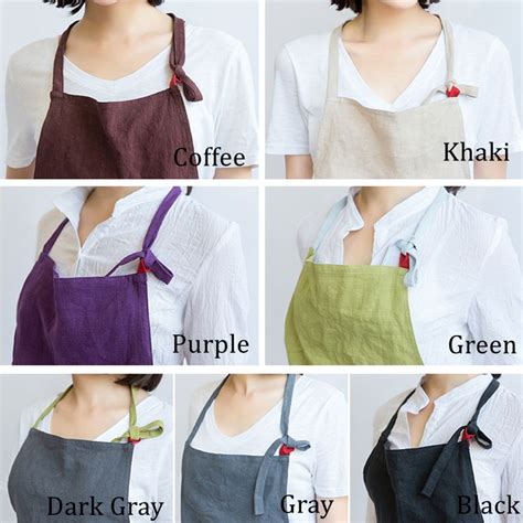 Linen Apron T Chef Works Handmade Apron French Style Cross Front Wi