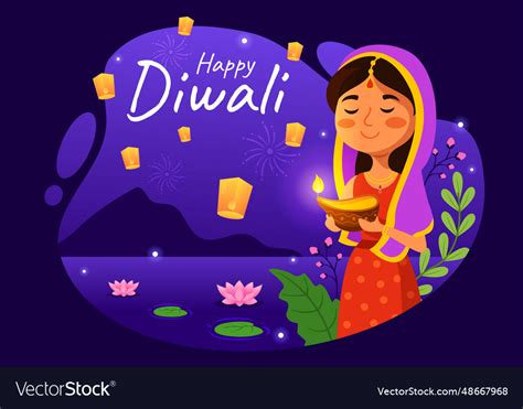 Happy diwali hindu with indian rangoli Royalty Free Vector