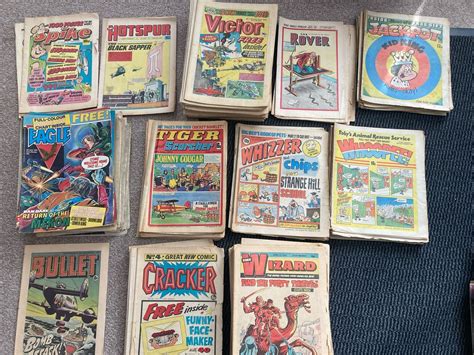 Joblot Collection Of 196 Vintage British Comics The Wizard Eagle