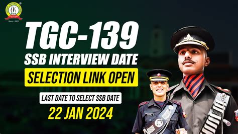 Indian Army TGC 139 SSB Interview Date Selection Link Is Open