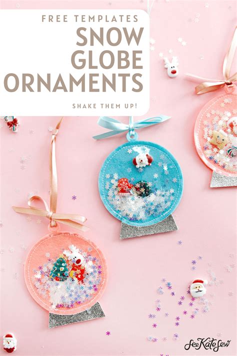 Diy Snow Globe Ornament With Templates See Kate Sew