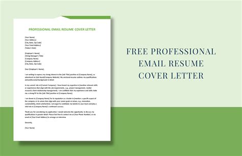 Professional Email Resume Cover Letter Template in Word, PDF, Google ...