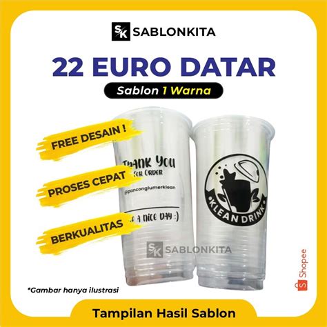 Jual Sablon Cup Datar Oz Euro Gr Plastik Gelas Bening