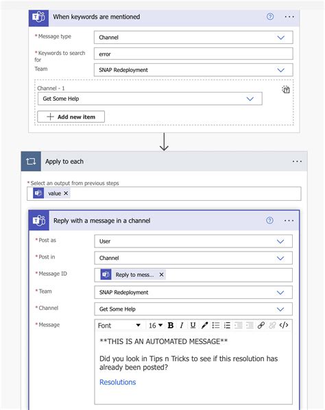 power automate - Trigger for replying to a message in TEAMS from a