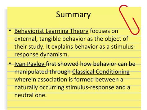 Behaviorist Learning Theories Ppt