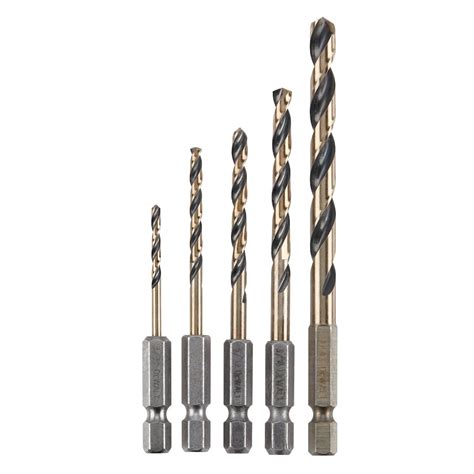 DEWALT BLACK & GOLD Impact Ready Metal Drill Bits (5 PC) | The Home ...