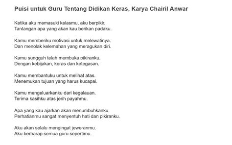 Pendek Sajak Untuk Guru Kumpulan Puisi Tentang Hari Guru Nasional