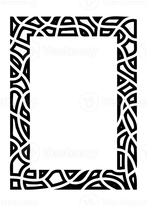 Black rectangle vertical mosaic frame. Monochrome flat border. Copy