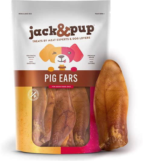 Jack&Pup Pig Ears for Dogs (18 Pack) Extra Thick Half Pigs Ears – Premium Dog Pig Ear Treats