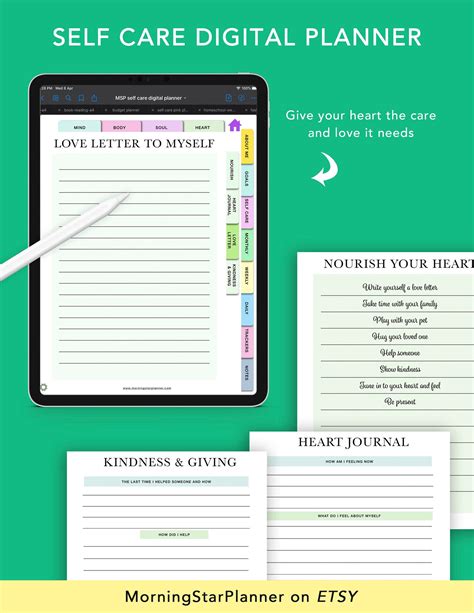 Self Care Digital Planner Goodnotes Planner For Self Love Etsy