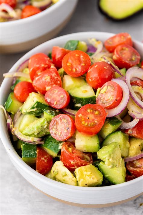 Cucumber Tomato Avocado Salad Bad To The Bowl