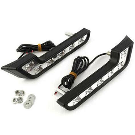 Pair Car Front Bumper Driving Fog Lights Lamps Kit L Shaped Led Super