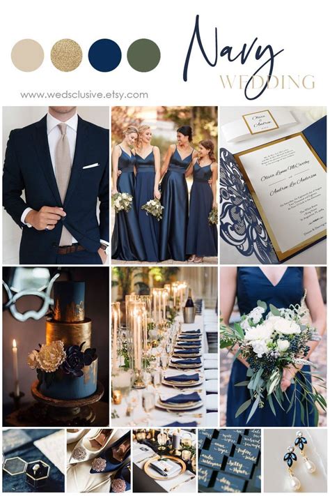 The Wedding Color Scheme Is Navy And Gold