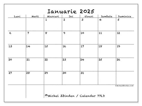 Calendar Ianuarie 2025 77 Michel Zbinden RO