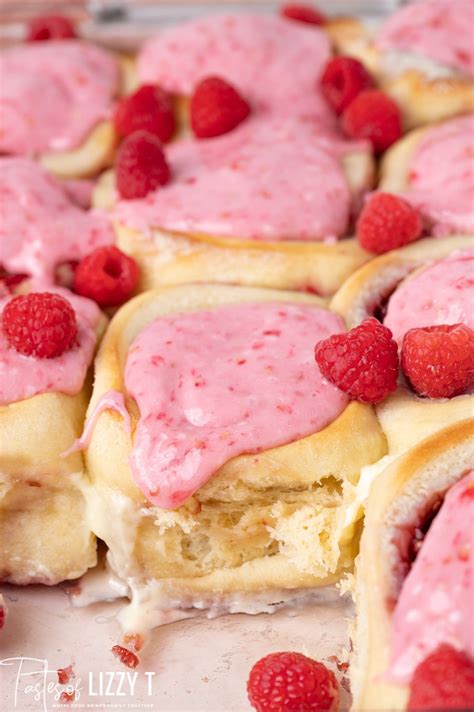 Raspberry Sweet Rolls Recipe With Frosting Tastes Of Lizzy T