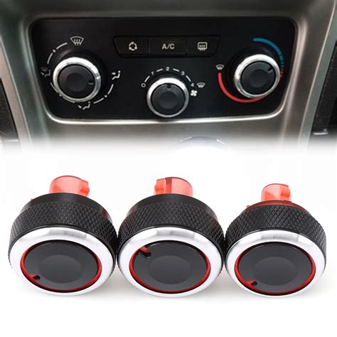 3PCS Aluminum Alloy Air Conditioning Knob AC Knob Heat Control Switch