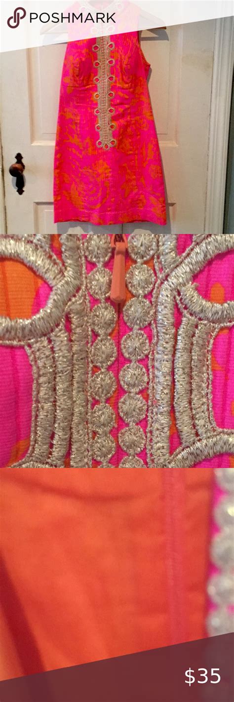 Lilly Pulitzer Mini Dress Hot Pink And Orange Flowers Mini Dress Hot