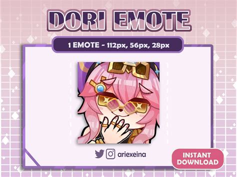 Dori Genshin Impact Emote Smug Twitch Emote Discord Emote Cute Dori Emote for Twitch, Discord ...