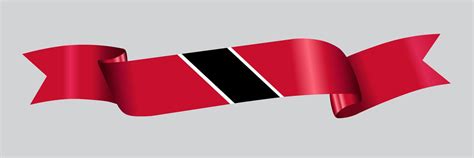 D Flag Of Trinidad And Tobago On Ribbon Vector Art At Vecteezy