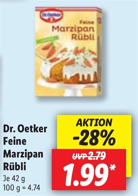 Dr Oetker Feine Marzipan Rübli 42g Angebot bei Lidl