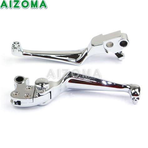 Skull Chrome Motorcycles Hand Brake Clutch Levers For Harley Softail