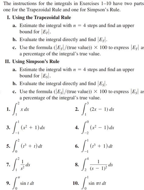 Answered The Instructions For The Integrals In Bartleby