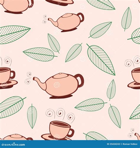 Tea Seamless Pattern Stock Vector Illustration Of Color 25434243