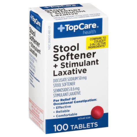 TopCare Stool Softener Stimulant Laxative Tablets Super 1 Foods