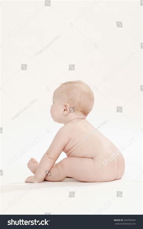 Nude Baby Boy Sitting On Floor ภาพสตอก Shutterstock
