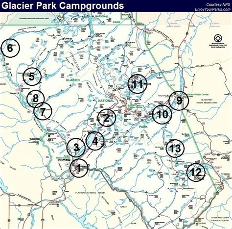Glacier National Park Campgrounds Map Glacier National Park