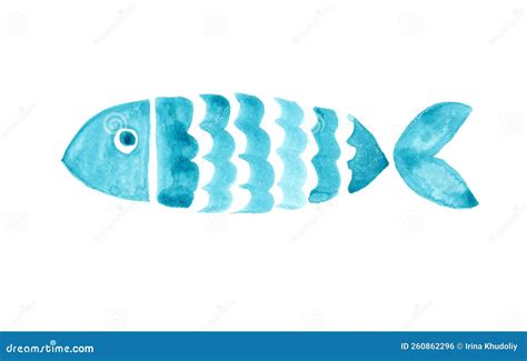 Blue fish stock illustration. Illustration of fishing - 260862296