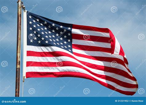 American Flag on Windy Day stock photo. Image of nation - 31231952