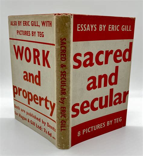 Sacred And Secular Andc By Eric Gill Teg Illus Very Good Hardcover 1940 1st Edition Love