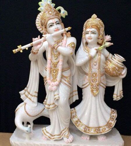 White Marble Radha Krishna Statue For Home And Temple At Best Price In