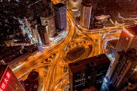 Background Foto Kelompok Bangunan Malam Arsitektur Kota Wuhan Yuexiu